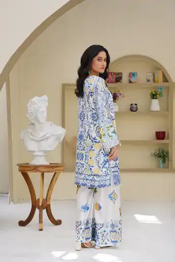 Sm06- SHAMOZ SILK PRINT CO-ORD 2 PIECE SUT