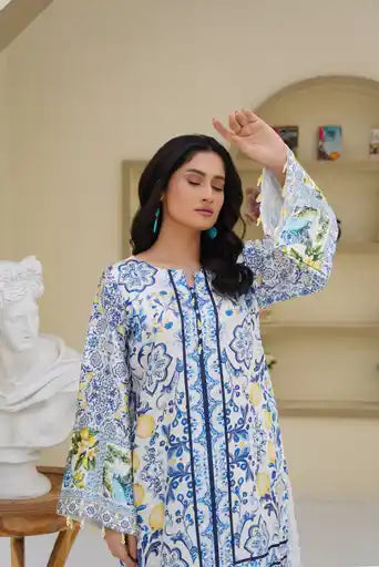 Sm06- SHAMOZ SILK PRINT CO-ORD 2 PIECE SUT