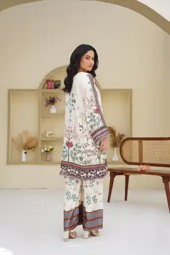 Sm07- SHAMOZ SILK PRINT CO-ORD 2 PIECE SUT