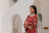 EMBROIDERED PRINTED KHADDER 3 PIECE SUIT NK09