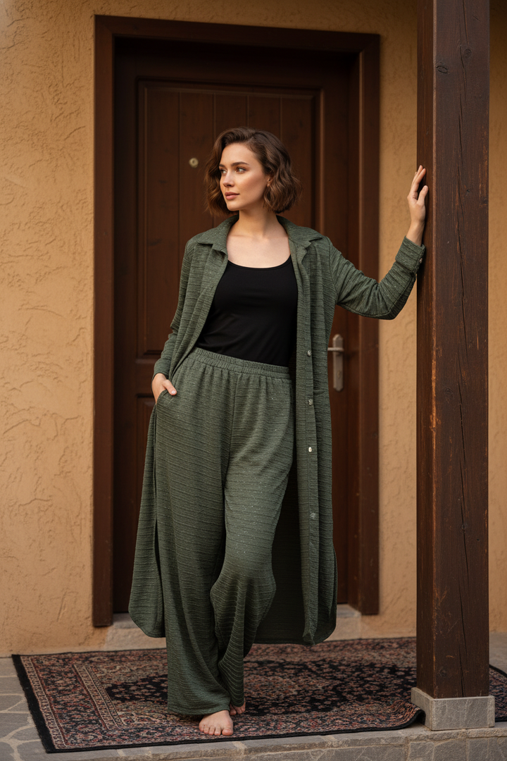 LC02 - GREEN WINTER LYCRA CO-ORD SETS