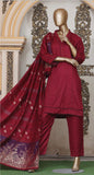 RED PASHMINA 3 PIECE SUIT WITH SHAWL PS02