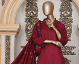 RED PASHMINA 3 PIECE SUIT WITH SHAWL PS02