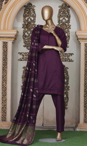 PURPLE PASHMINA 3 PIECE SUIT WITH SHAWL PS05