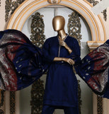 BLUE PASHMINA 3 PIECE SUIT WITH SHAWL PS03