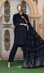 BLACK PASHMINA 3 PIECE SUIT WITH SHAWL PS01