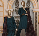 GREEN PASHMINA 3 PIECE SUIT WITH SHAWL PS06