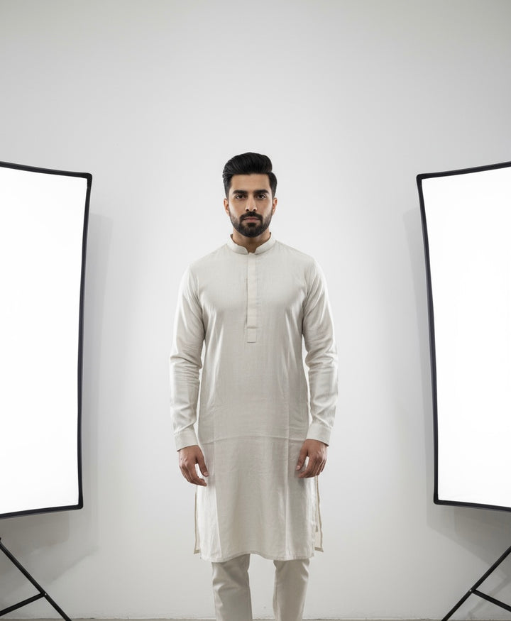 Dno. 01c Men's Light Grey traditional Kameez set