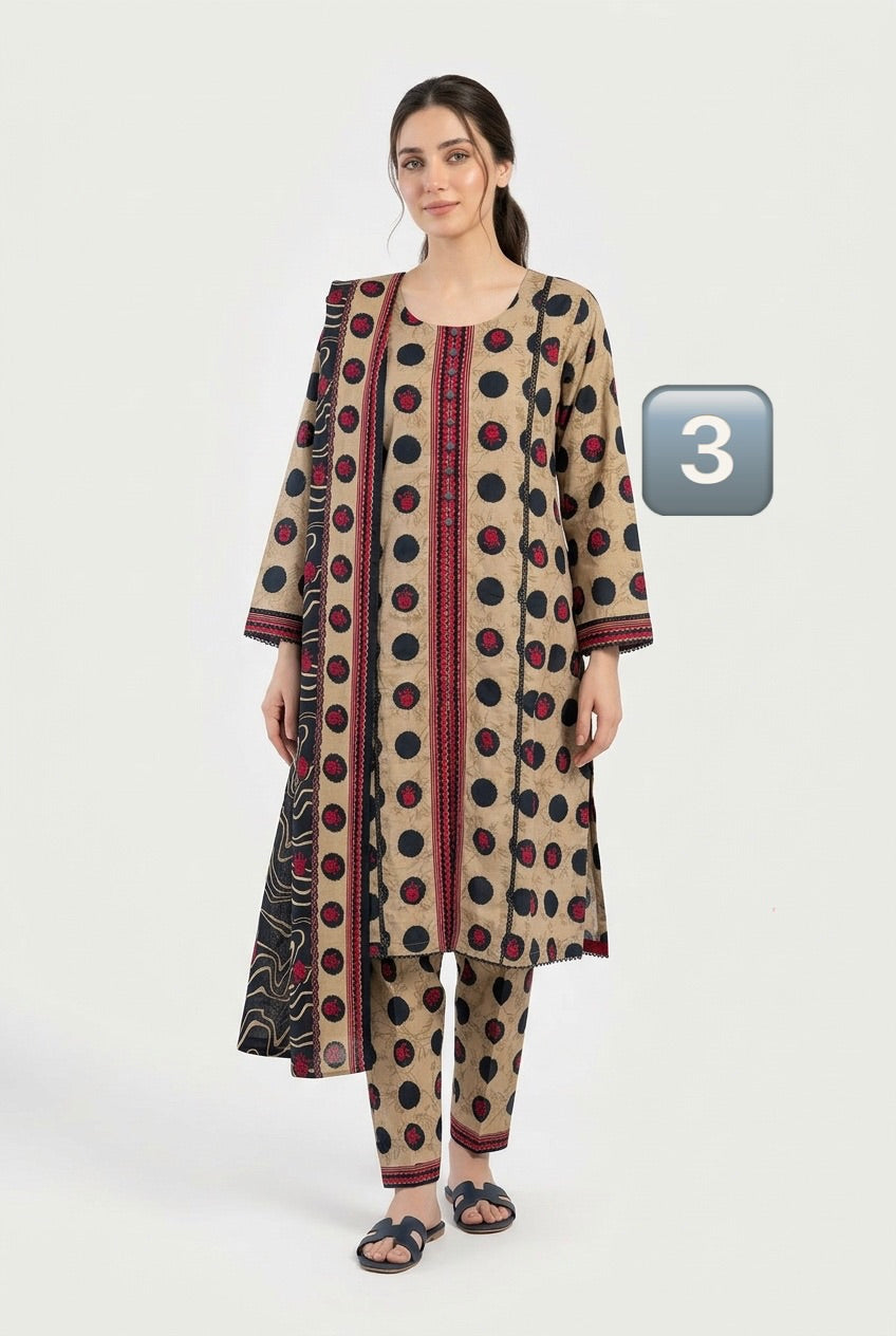 KBS03 Bin Saeed Soft Winter Khadder 3-Piece Suit - East meets west clothing 