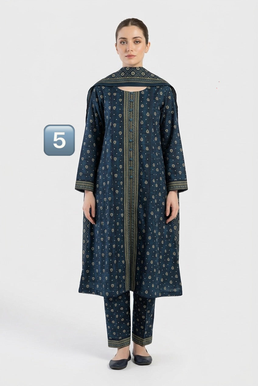 KBS05 Bin Saeed Soft Winter Khadder 3-Piece Suit - East meets west clothing 