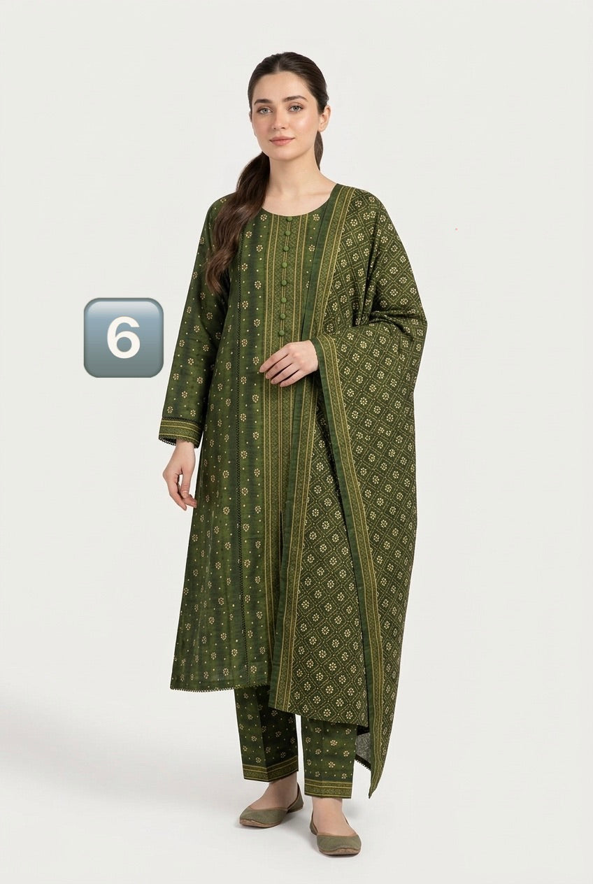 KBS06 Bin Saeed Soft Winter Khadder 3-Piece Suit - East meets west clothing 