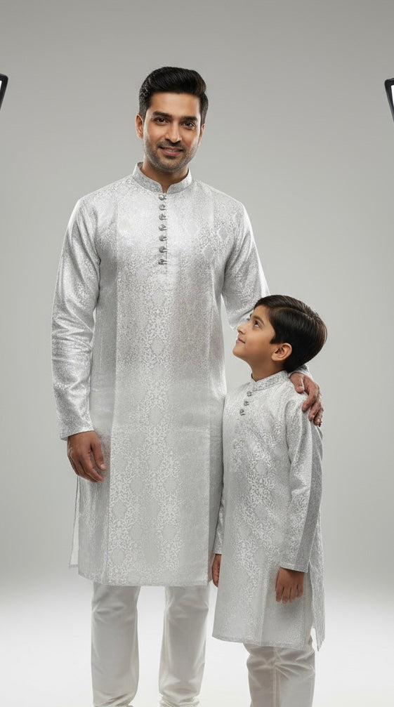JN611c - Jacquard Silk kameez set for Men & Boys