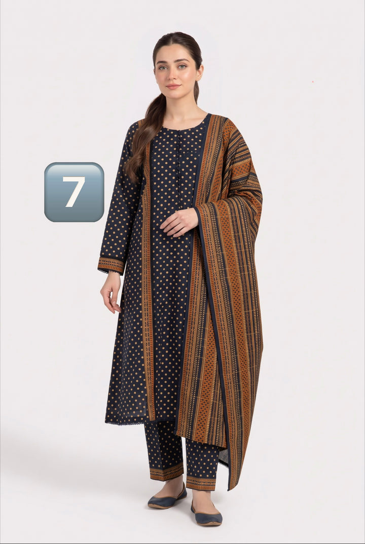 KBS07 Bin Saeed Soft Winter Khadder 3-Piece Suit - East meets west clothing 