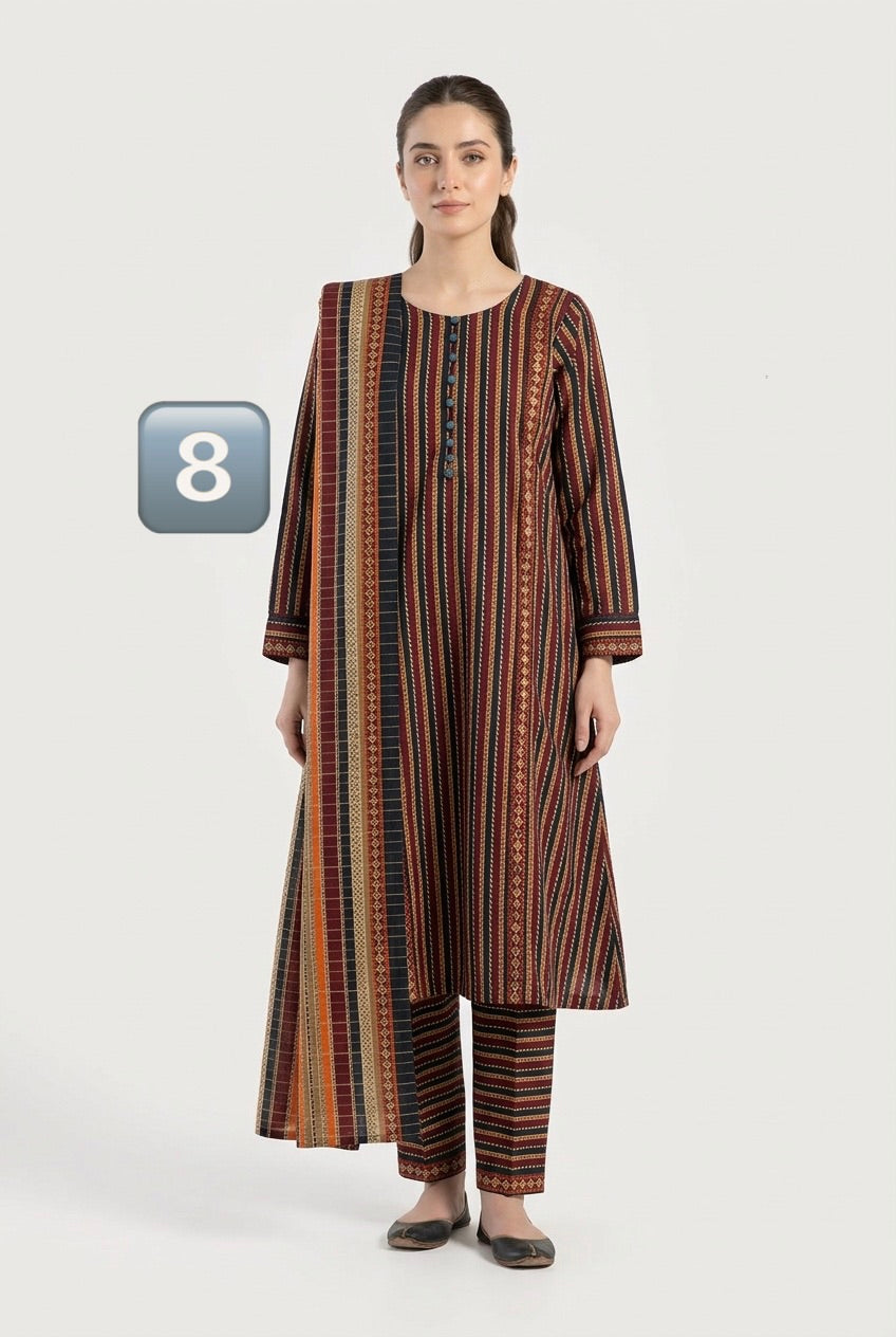 KBS08 Bin Saeed Soft Winter Khadder 3-Piece Suit - East meets west clothing 