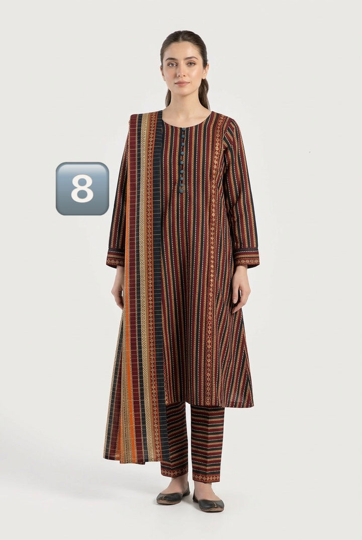 KBS08 Bin Saeed Soft Winter Khadder 3-Piece Suit - East meets west clothing 