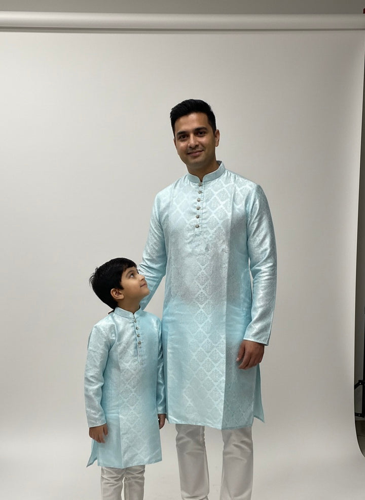 JN611d - Jacquard Silk kameez set for Men & Boys