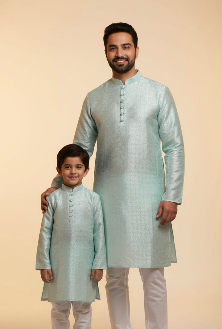 JN611E - Jacquard Silk kameez set for Men & Boys