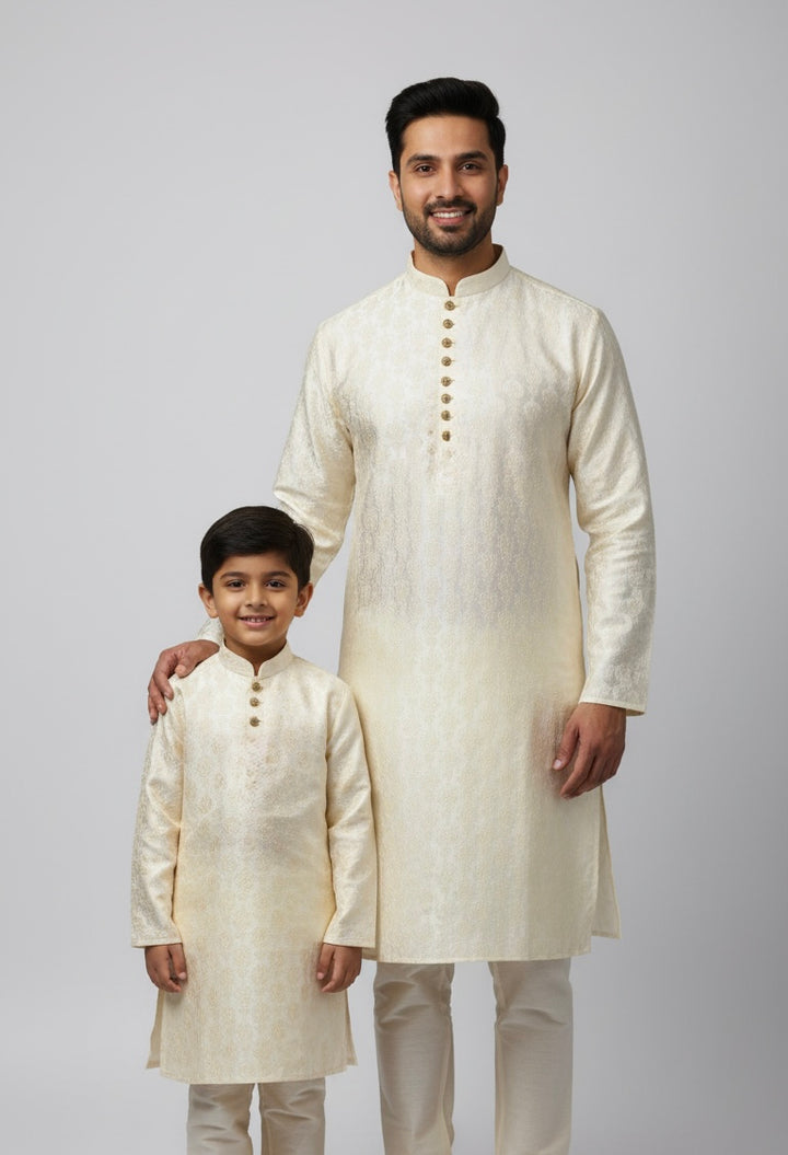 JN611H - Jacquard Silk kameez set for Men & Boys