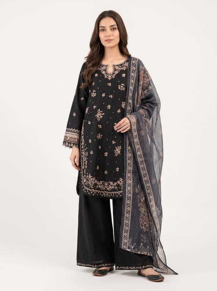 1135A Black Embroidered Marina Suit - East meets west clothing 