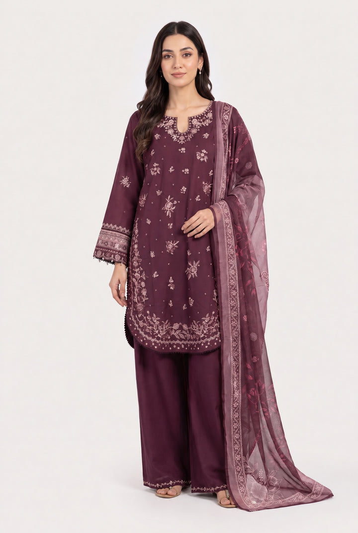 1135B Plum Embroidered Marina Suit