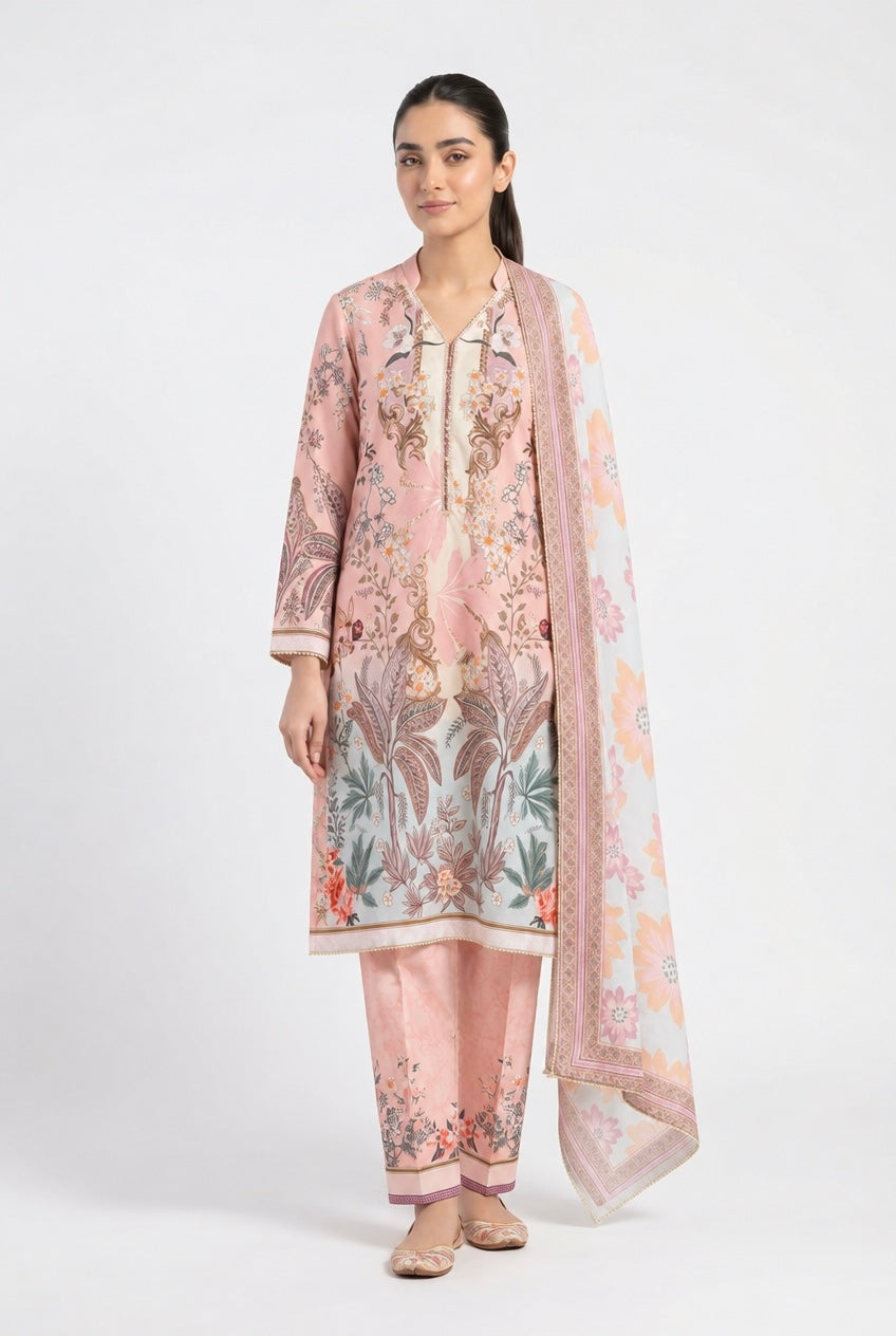 WL06 Embroidered Winter Linen 3-Piece Suit - East meets west clothing 