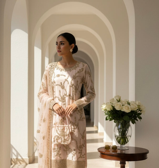 0171G- EMBROIDERED & EMBELLISHED NET SUIT