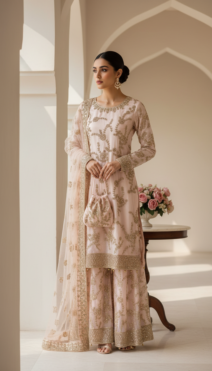 0171G- EMBROIDERED & EMBELLISHED NET SUIT