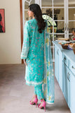 Afrozeh Print Kari Lawn 3 piece suit Unstitched SEABREEZE