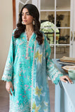 Afrozeh Print Kari Lawn 3 piece suit Unstitched SEABREEZE