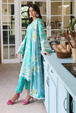 Afrozeh Print Kari Lawn 3 piece suit Unstitched SEABREEZE