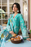 Afrozeh Print Kari Lawn 3 piece suit Unstitched SEABREEZE