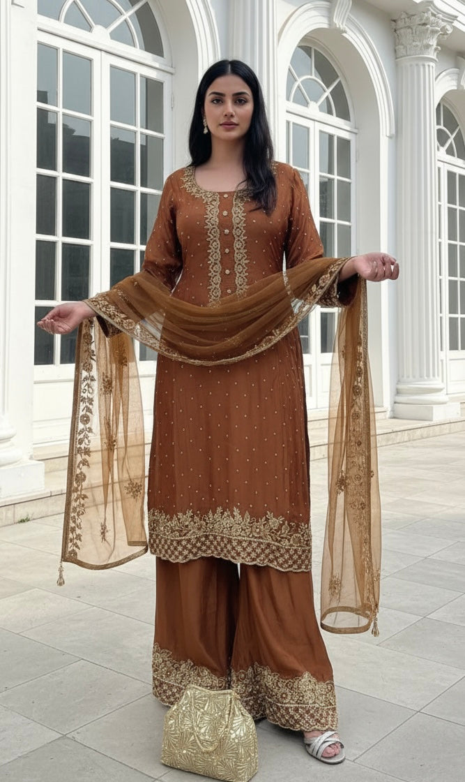 0142G- GEORGETTE FARSHI PALAZZO SUIT