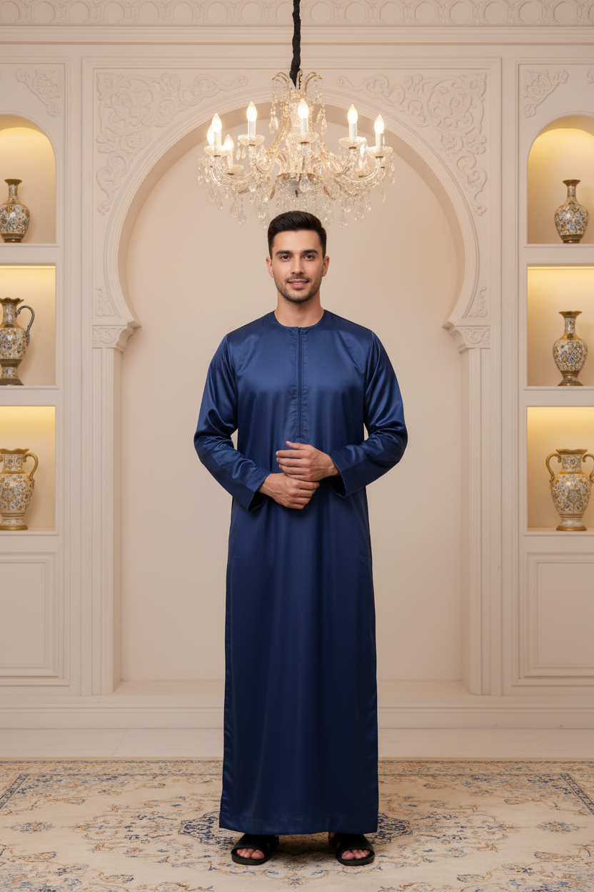 JM425- MEN'S SATIN OMANI THOBE/JUBBA