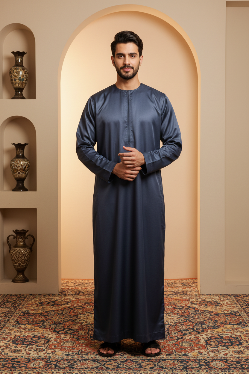 JM426- MEN'S SATIN OMANI THOBE/JUBBA