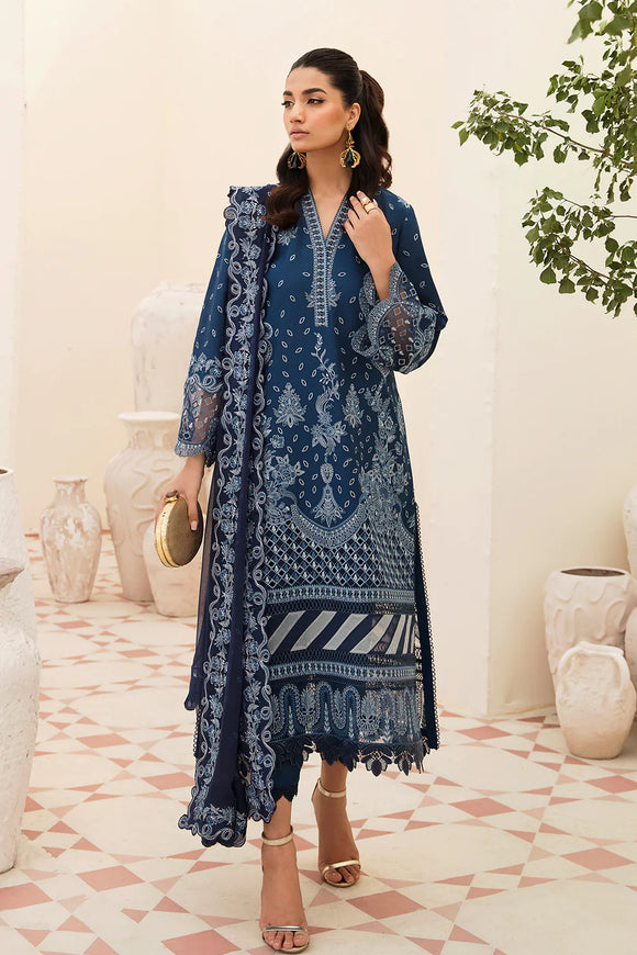 AFROZEH CHIKANKARI FESTIVE LAWN UNSTITCHED-AZURE