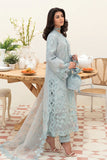 AFROZEH CHIKANKARI FESTIVE LAWN UNSTITCHED-SILVER LUSTER