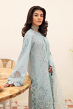 AFROZEH CHIKANKARI FESTIVE LAWN UNSTITCHED-SILVER LUSTER