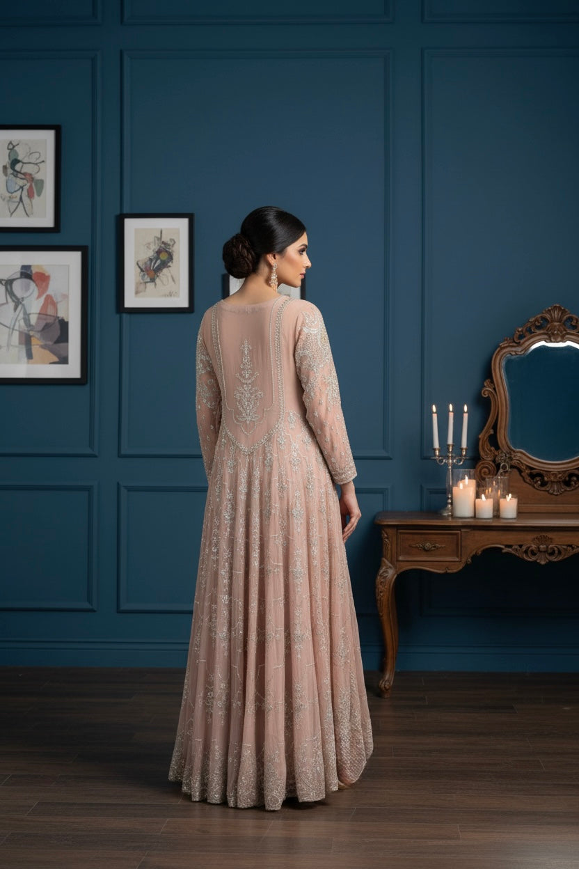 EMBROIDERED CHIFFON 3 PIECE SUIT 424A