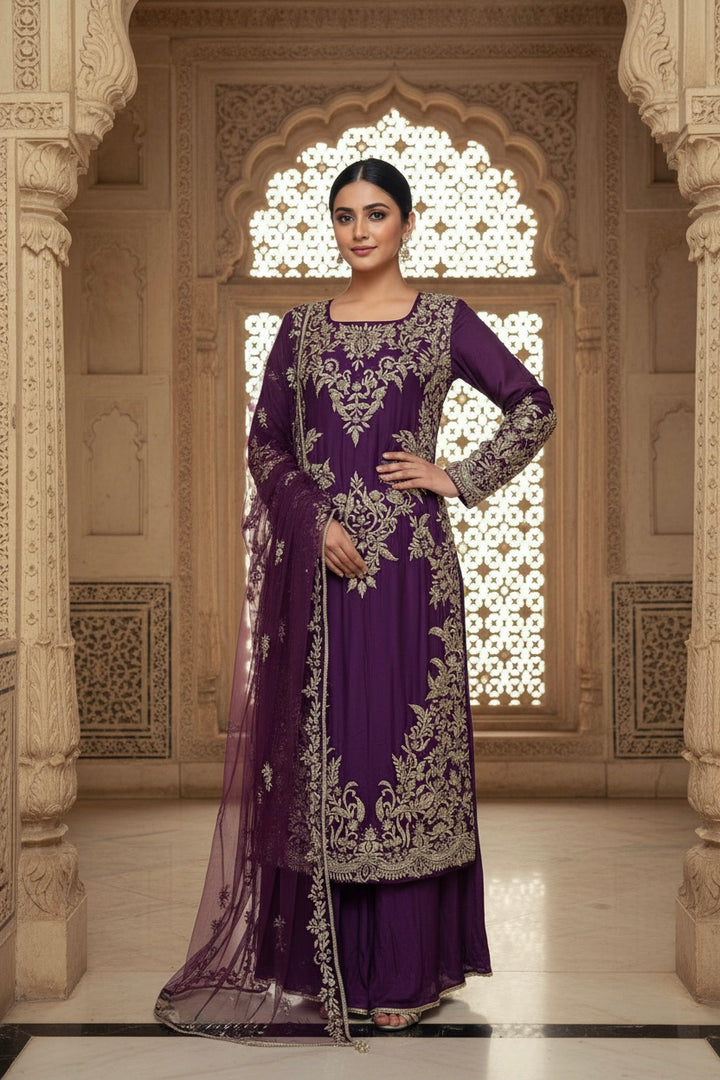 0141A- GEORGETTE FARSHI PALAZZO SUIT
