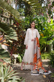 NOOR LUXURY CHIKANKARI LAWN'24 D6-B White Laser and schifli