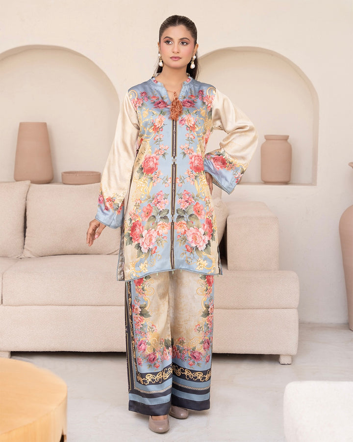 ZC01- SILK PRINT CO-ORD 2 PIECE SUT