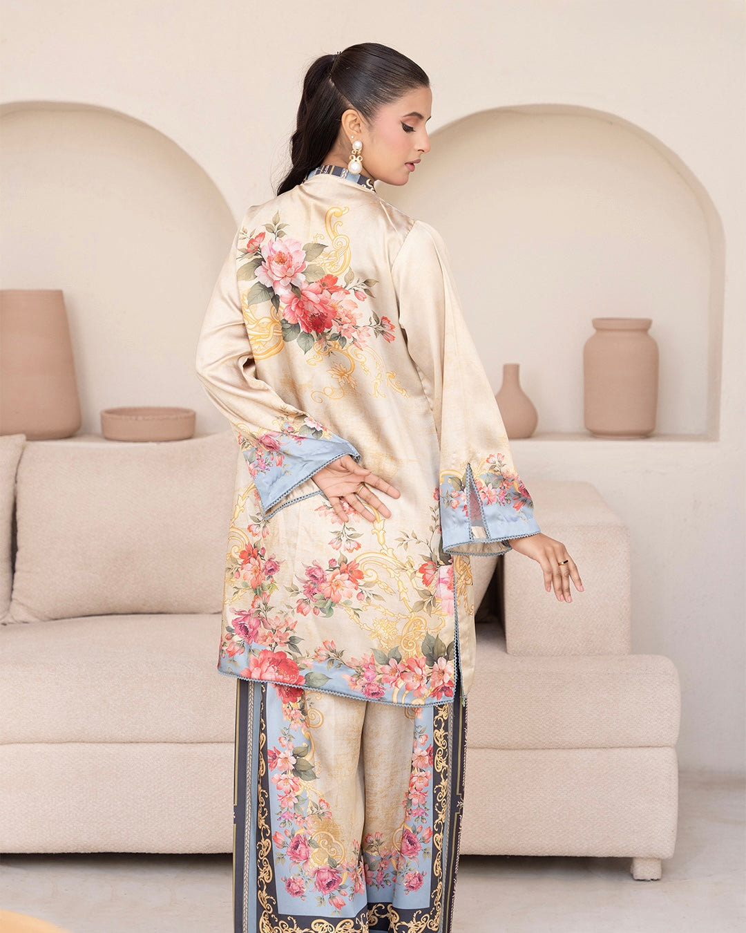 ZC01- SILK PRINT CO-ORD 2 PIECE SUT