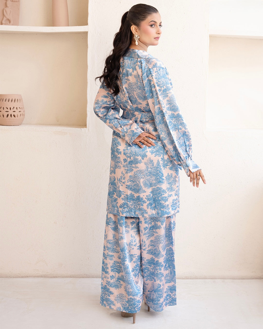 ZC02- SILK PRINT CO-ORD 2 PIECE SUT