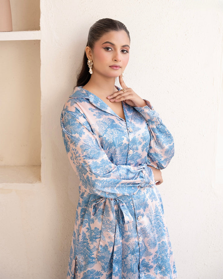 ZC02- SILK PRINT CO-ORD 2 PIECE SUT