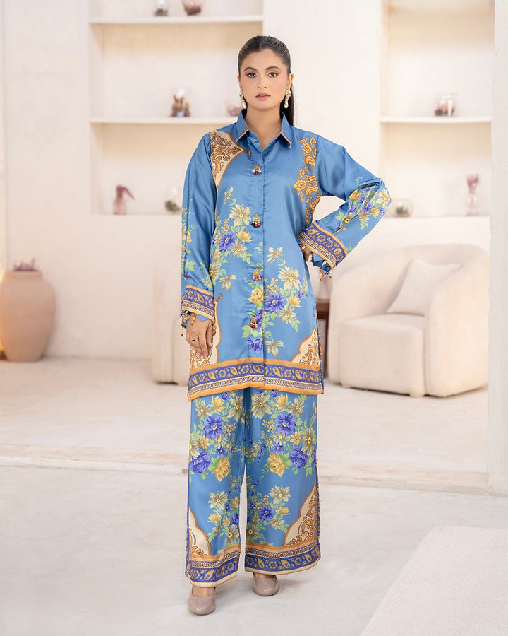 ZC03- SILK PRINT CO-ORD 2 PIECE SUT