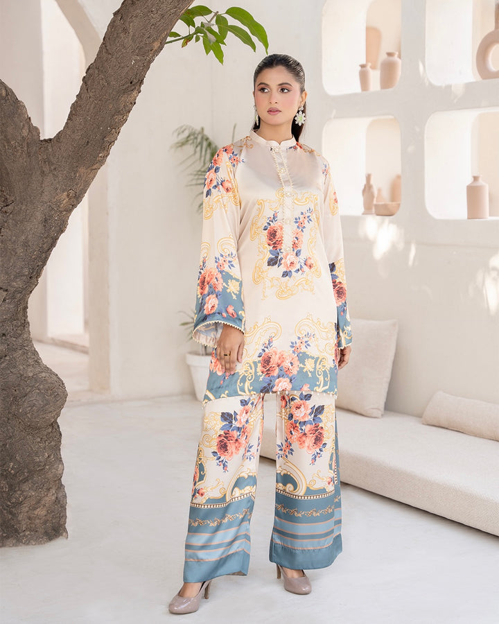 ZC04- SILK PRINT CO-ORD 2 PIECE SUT