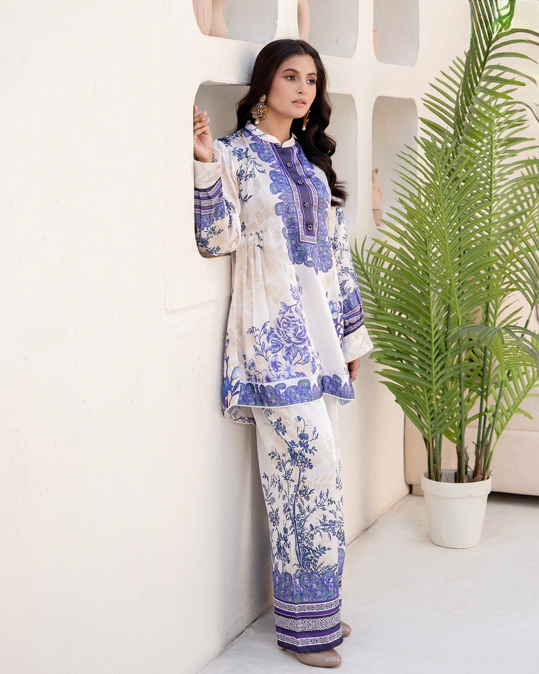 ZC06- SILK PRINT CO-ORD 2 PIECE SUT