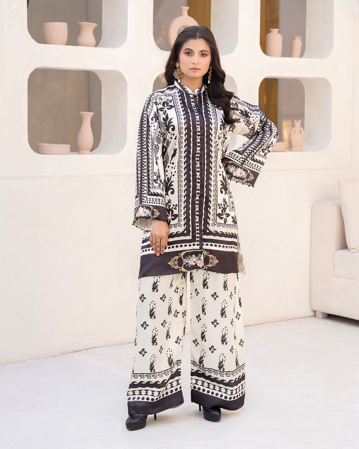 ZC07- SILK PRINT CO-ORD 2 PIECE SUT