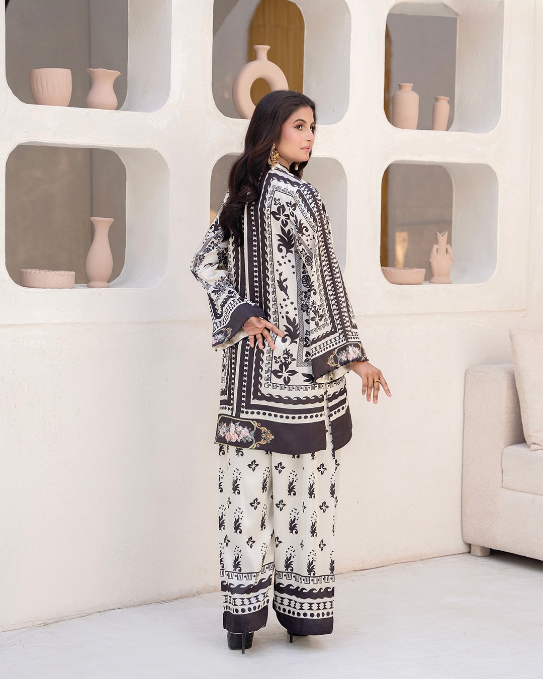 ZC07- SILK PRINT CO-ORD 2 PIECE SUT