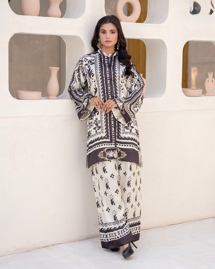 ZC07- SILK PRINT CO-ORD 2 PIECE SUT